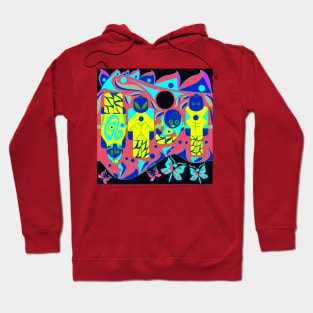 bright alien brick in aztec mask pattern ecopop Hoodie